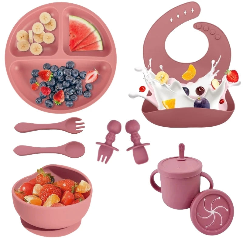 9-Piece Premium Silicone Baby Feeding Set - BPA Free