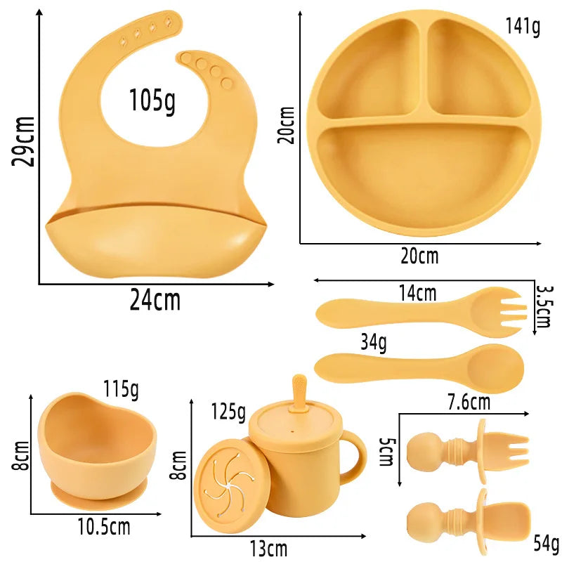 9-Piece Premium Silicone Baby Feeding Set - BPA Free