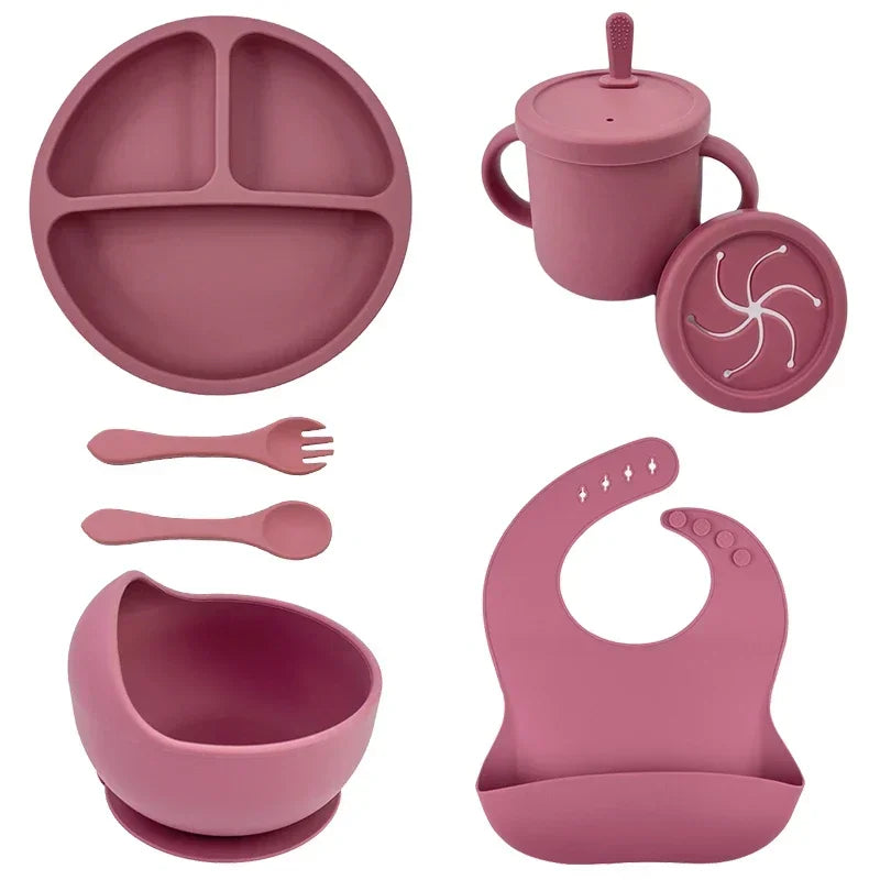 9-Piece Premium Silicone Baby Feeding Set - BPA Free