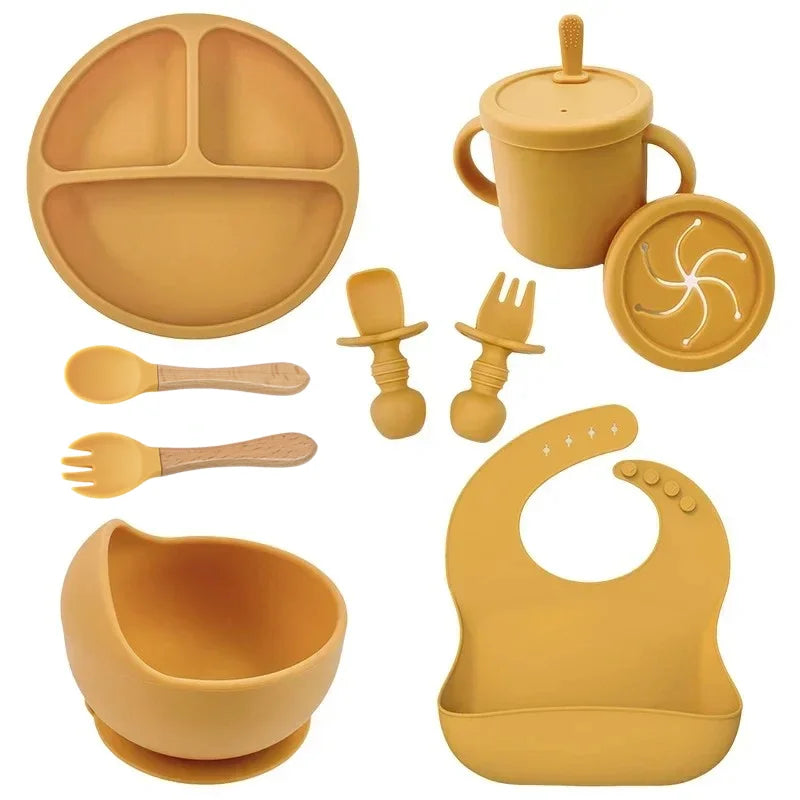 9-Piece Premium Silicone Baby Feeding Set - BPA Free