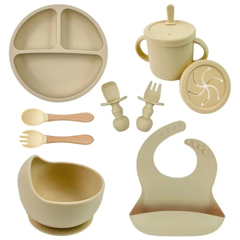 9-Piece Premium Silicone Baby Feeding Set - BPA Free