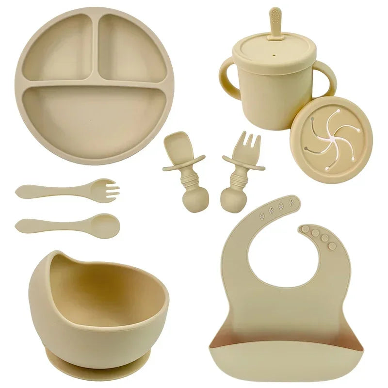 9-Piece Premium Silicone Baby Feeding Set - BPA Free
