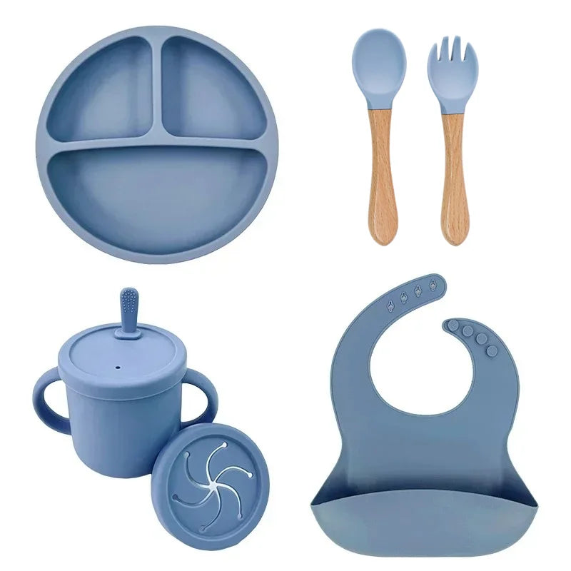 9-Piece Premium Silicone Baby Feeding Set - BPA Free