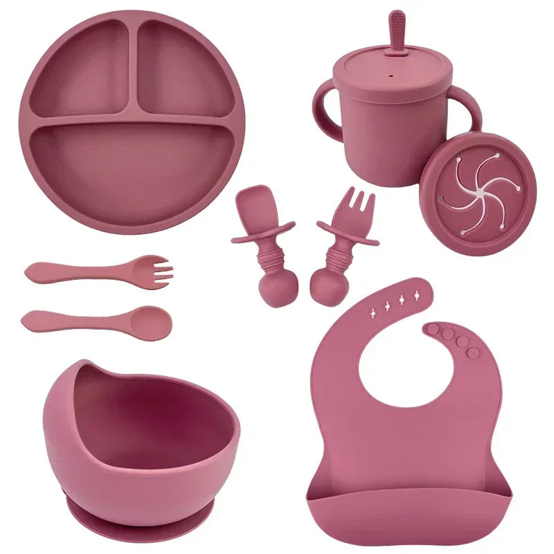 9-Piece Premium Silicone Baby Feeding Set - BPA Free