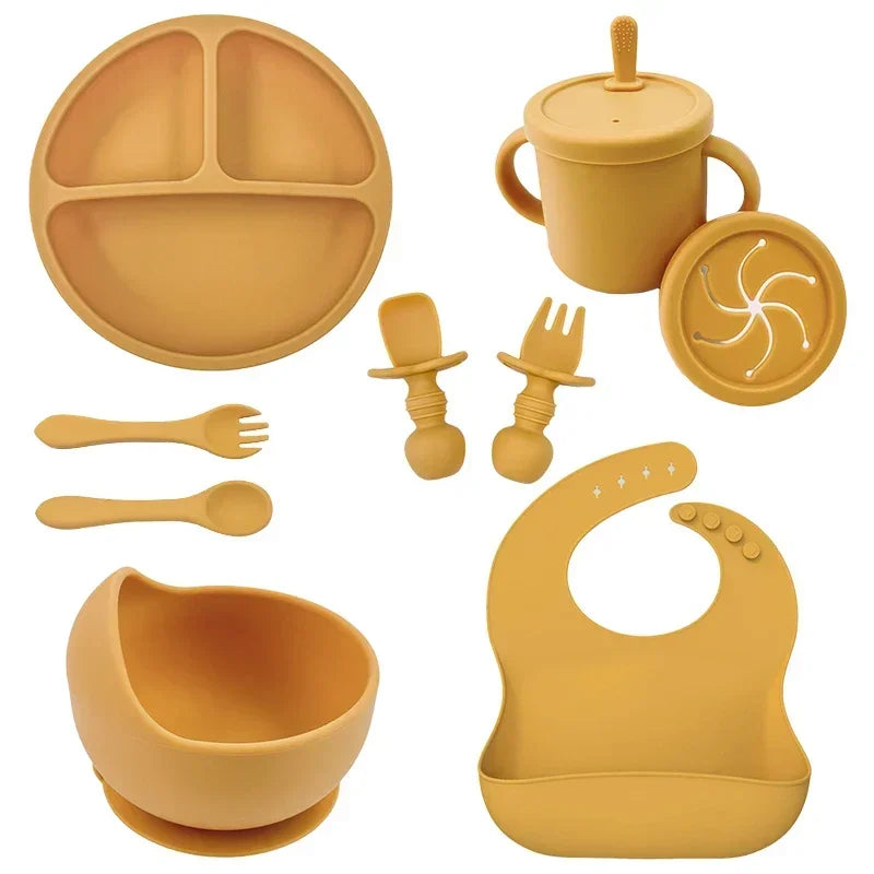 9-Piece Premium Silicone Baby Feeding Set - BPA Free