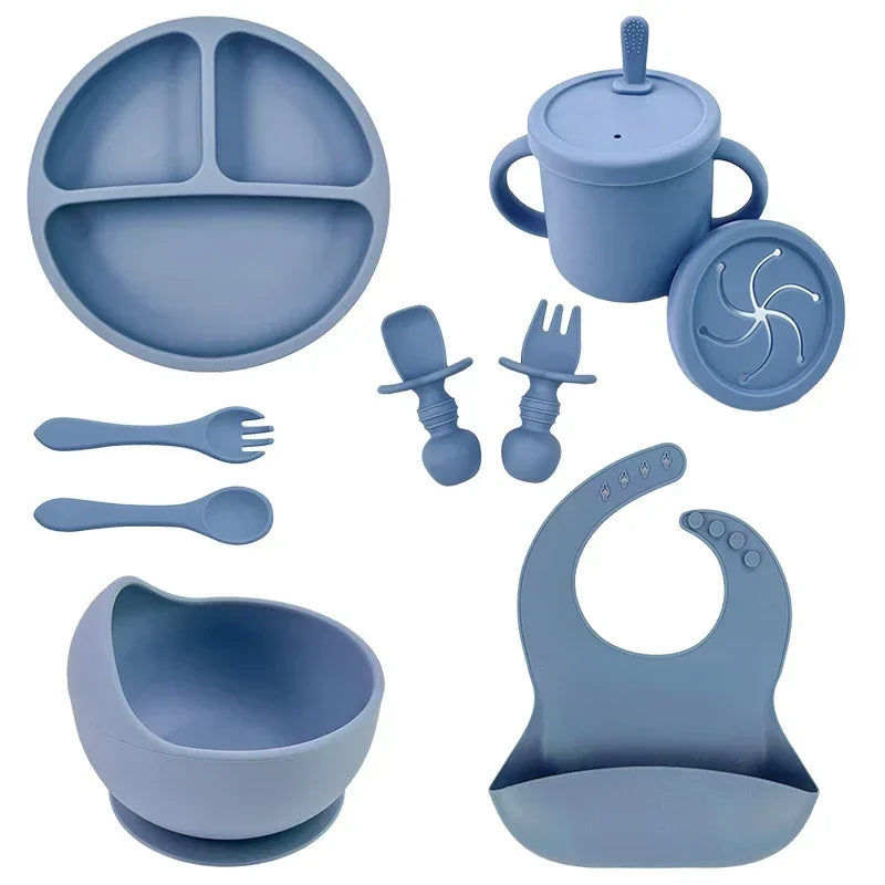 9-Piece Premium Silicone Baby Feeding Set - BPA Free
