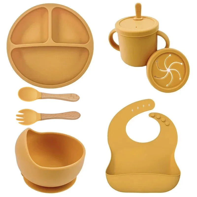 9-Piece Premium Silicone Baby Feeding Set - BPA Free