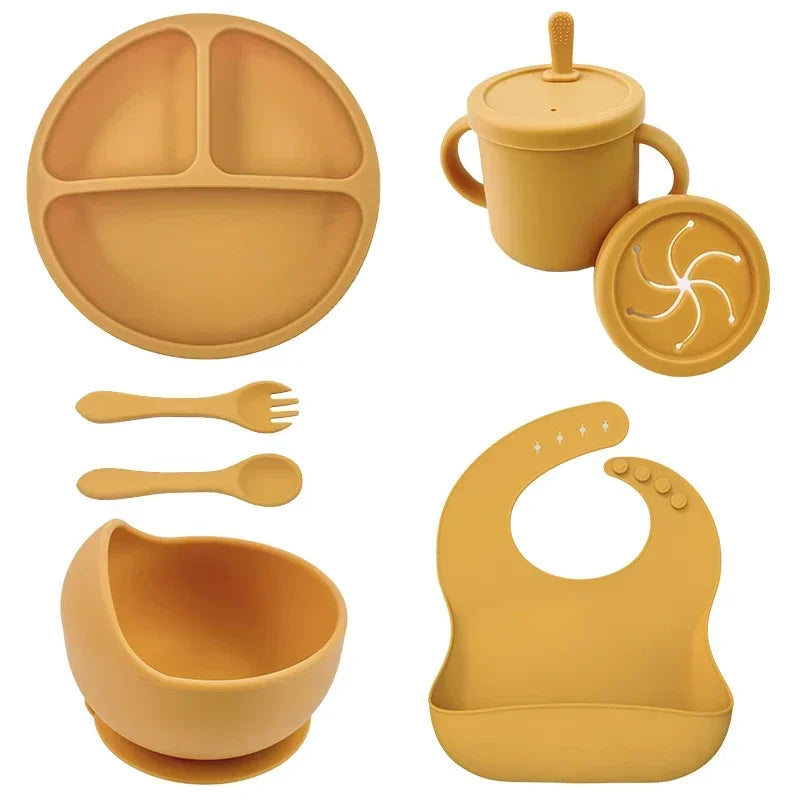 9-Piece Premium Silicone Baby Feeding Set - BPA Free