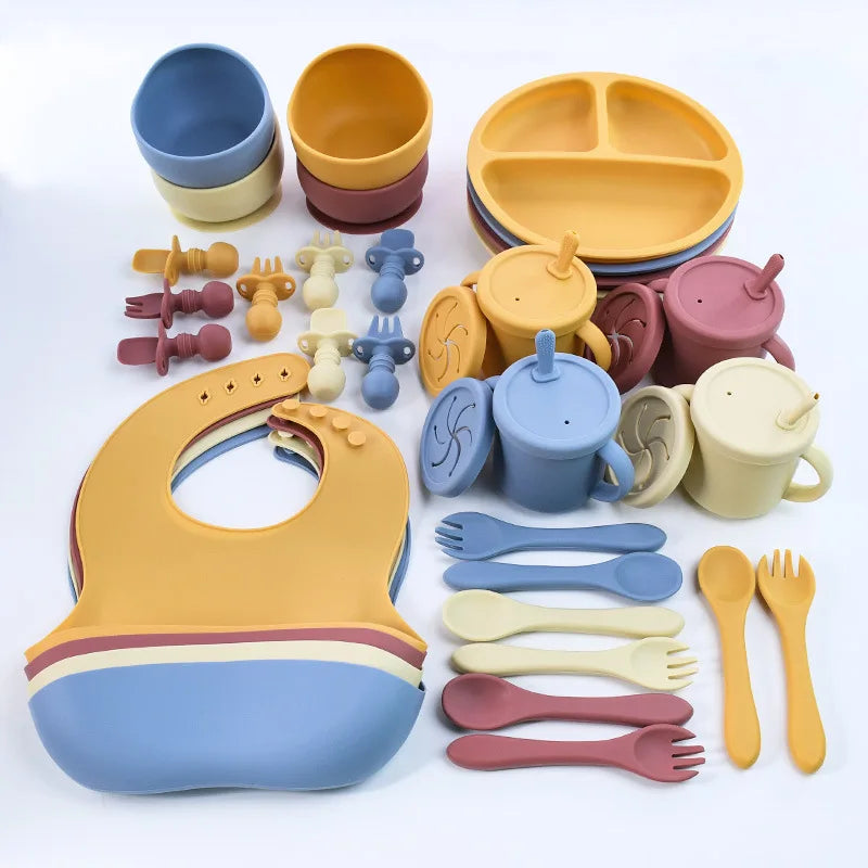 9-Piece Premium Silicone Baby Feeding Set - BPA Free