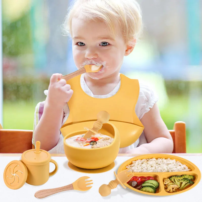 9-Piece Premium Silicone Baby Feeding Set - BPA Free