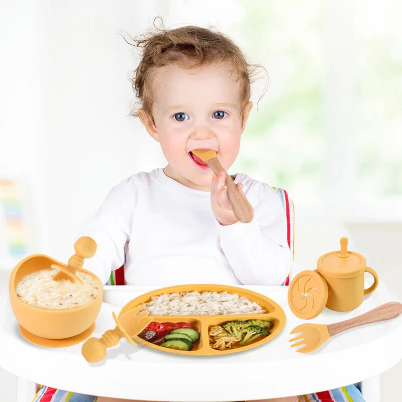 9-Piece Premium Silicone Baby Feeding Set - BPA Free